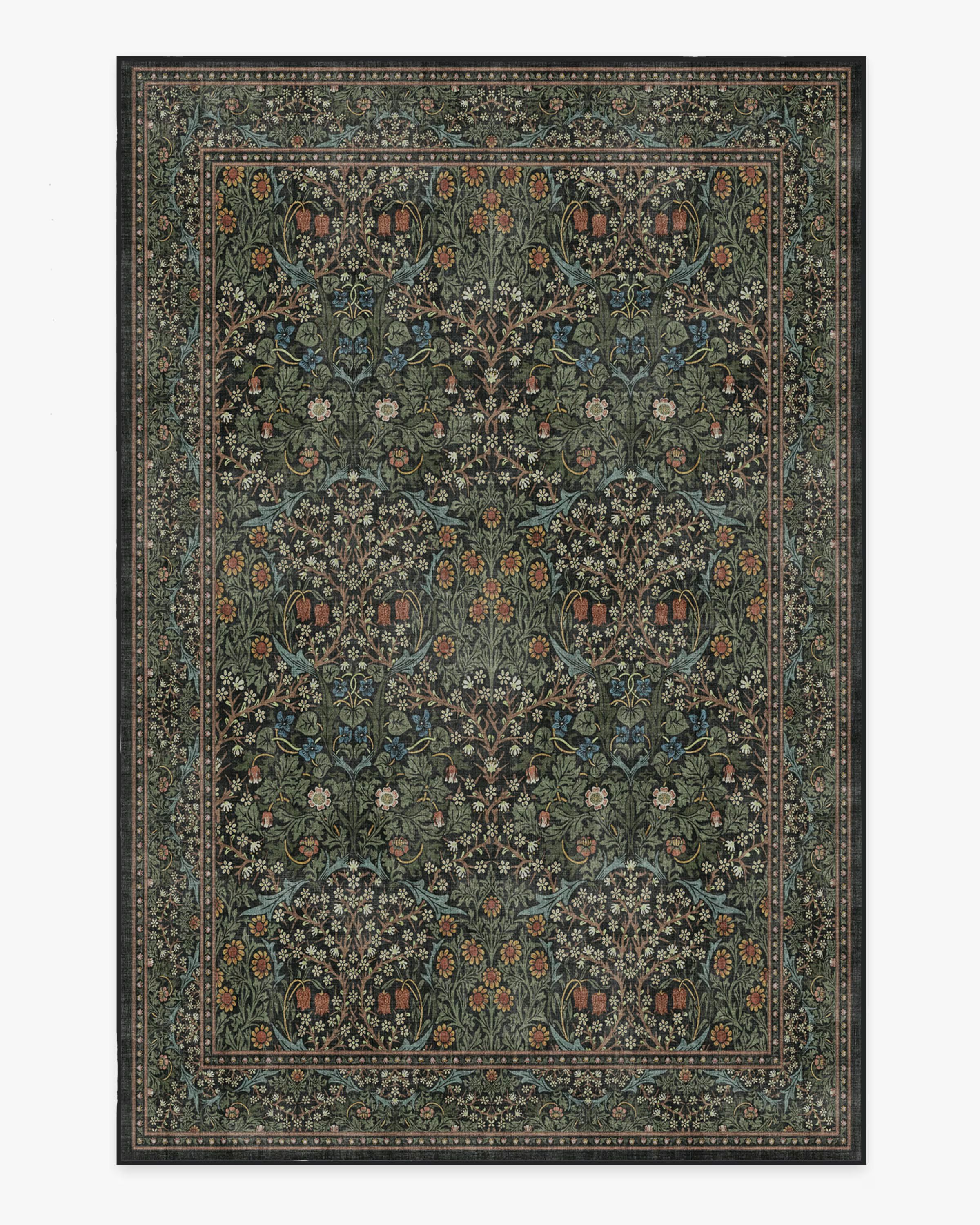 Morris & Co. Blackthorn Forest Green Rug | Ruggable