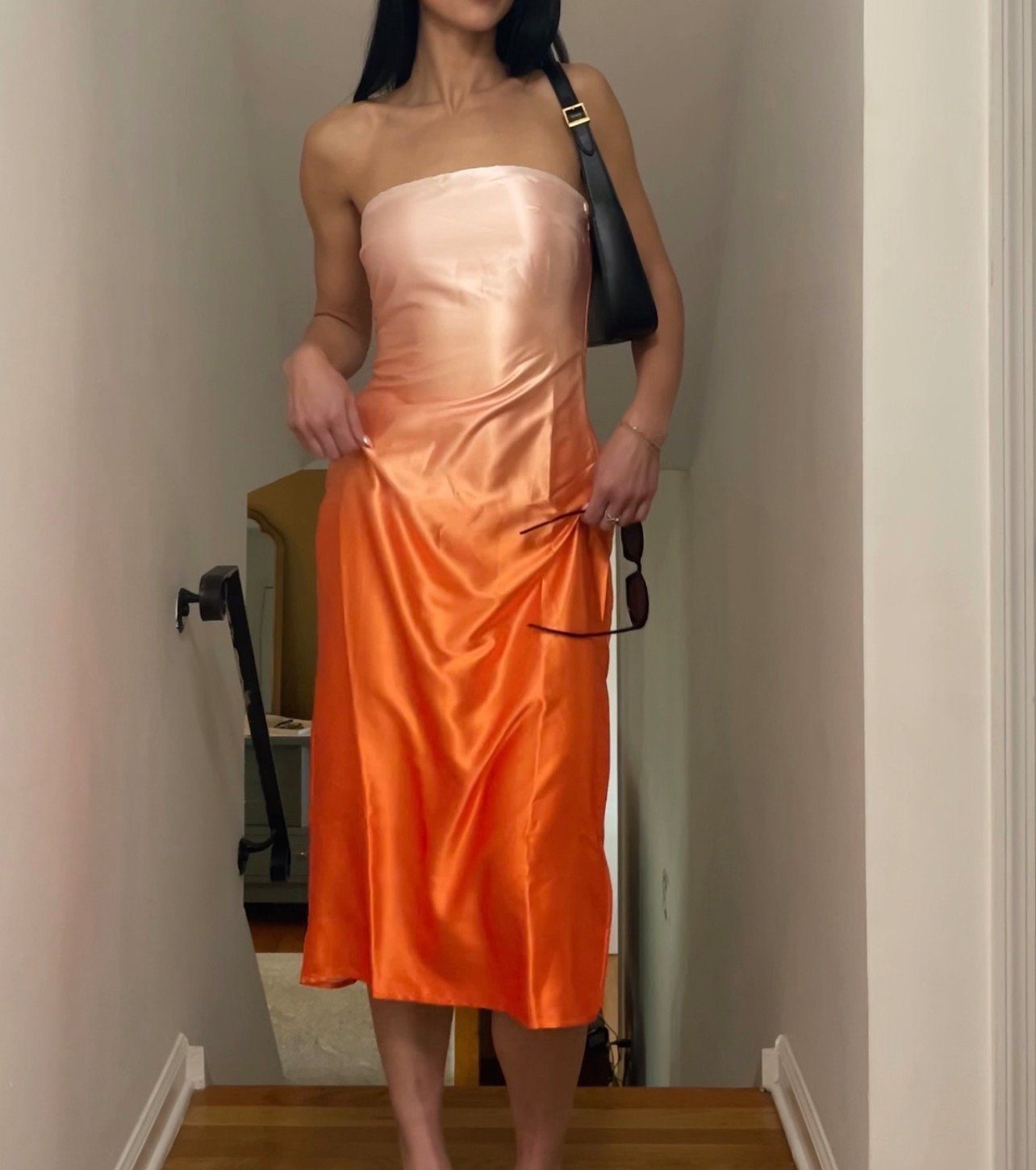 ombre satin peach dress 
- size small 🍑

#LTKSeasonal #LTKFestival #LTKParties