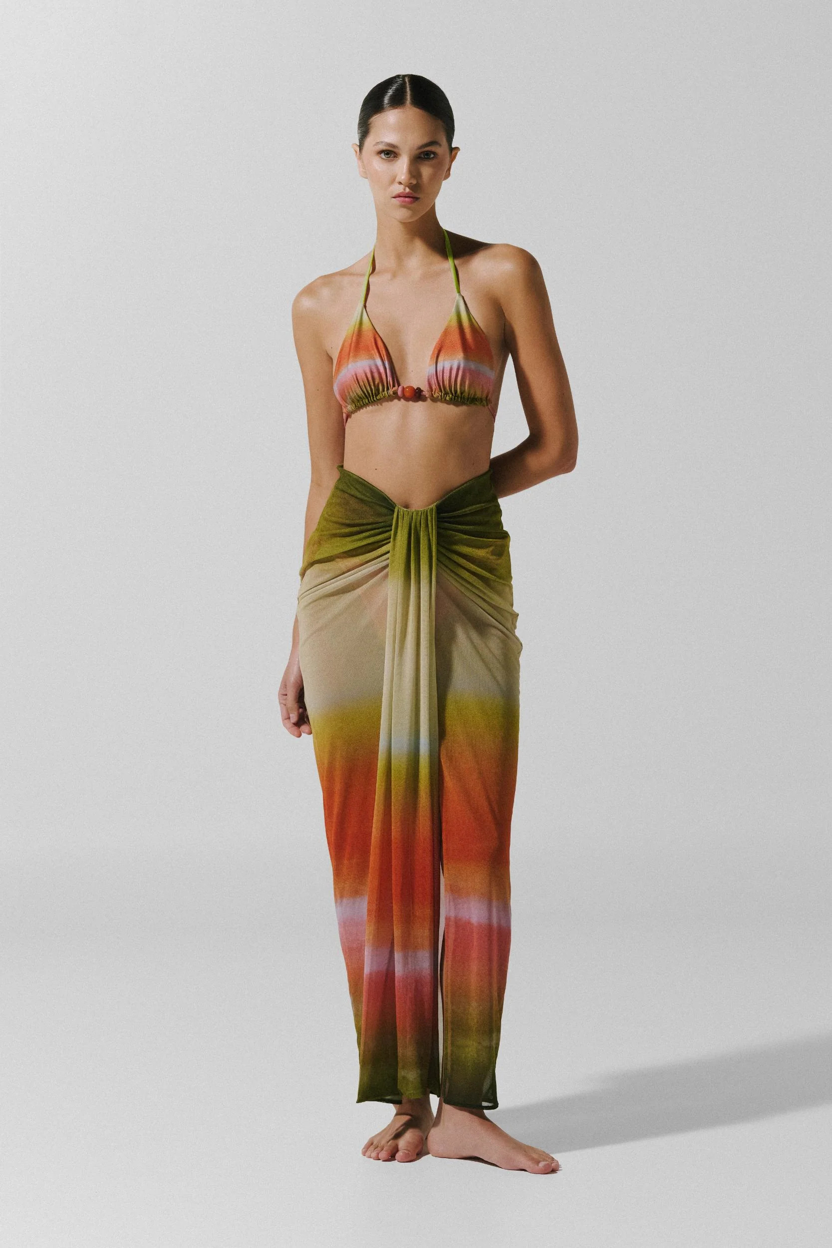 Nia Maxi Skirt Multicolor in Mesh Fabric - Spring Summer 26 | BAOBAB INT