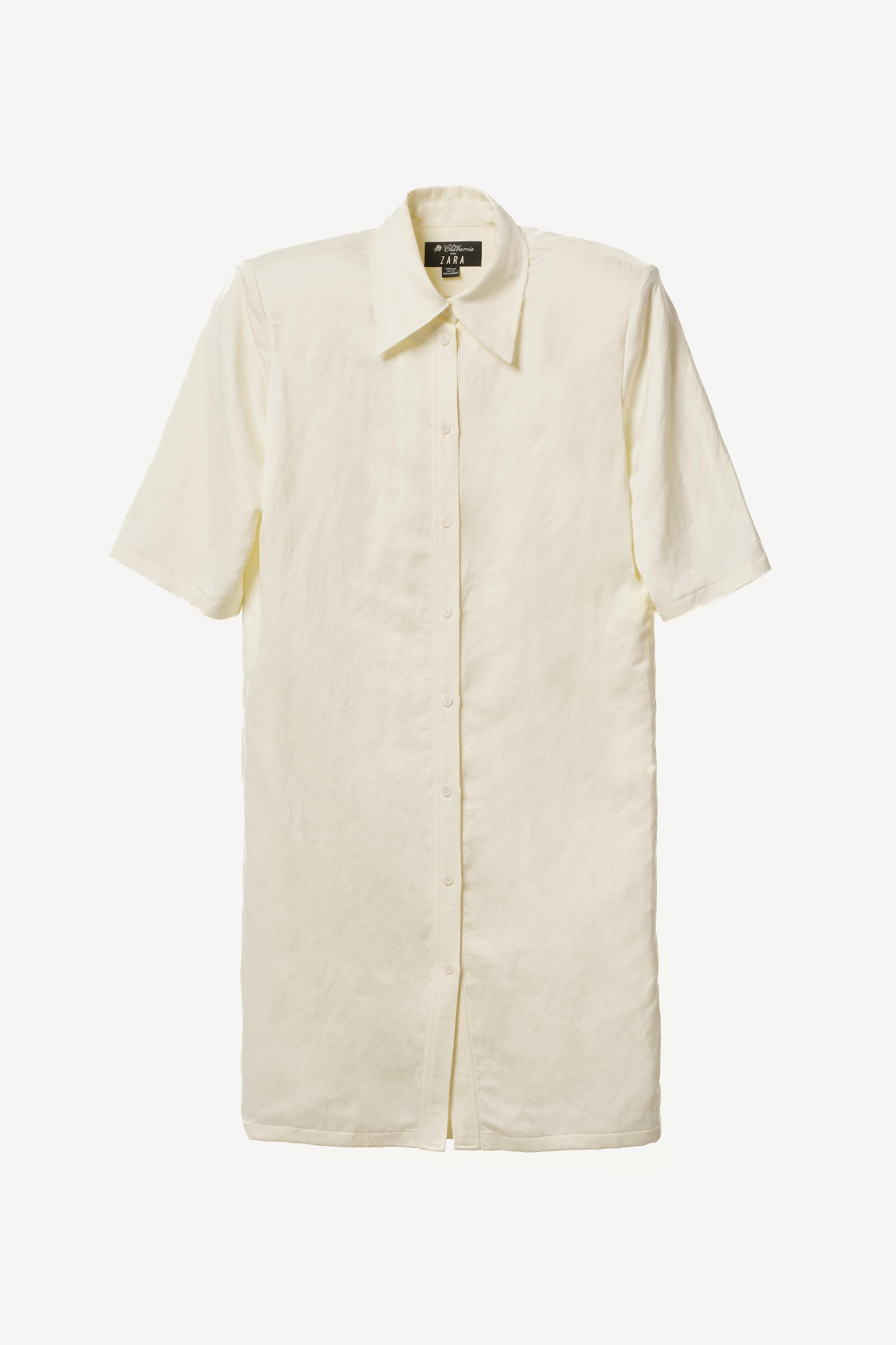 LINEN SHOULDER PAD SHIRT DRESS WILLY CHAVARRIA X ZARA | Zara US