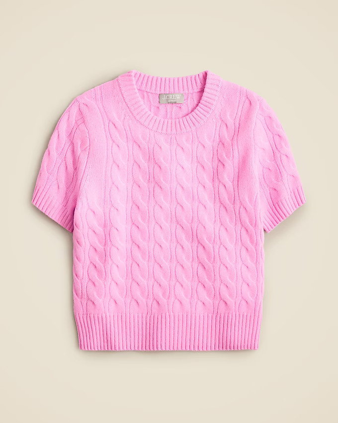 Cashmere cable-knit T-shirt | J. Crew US