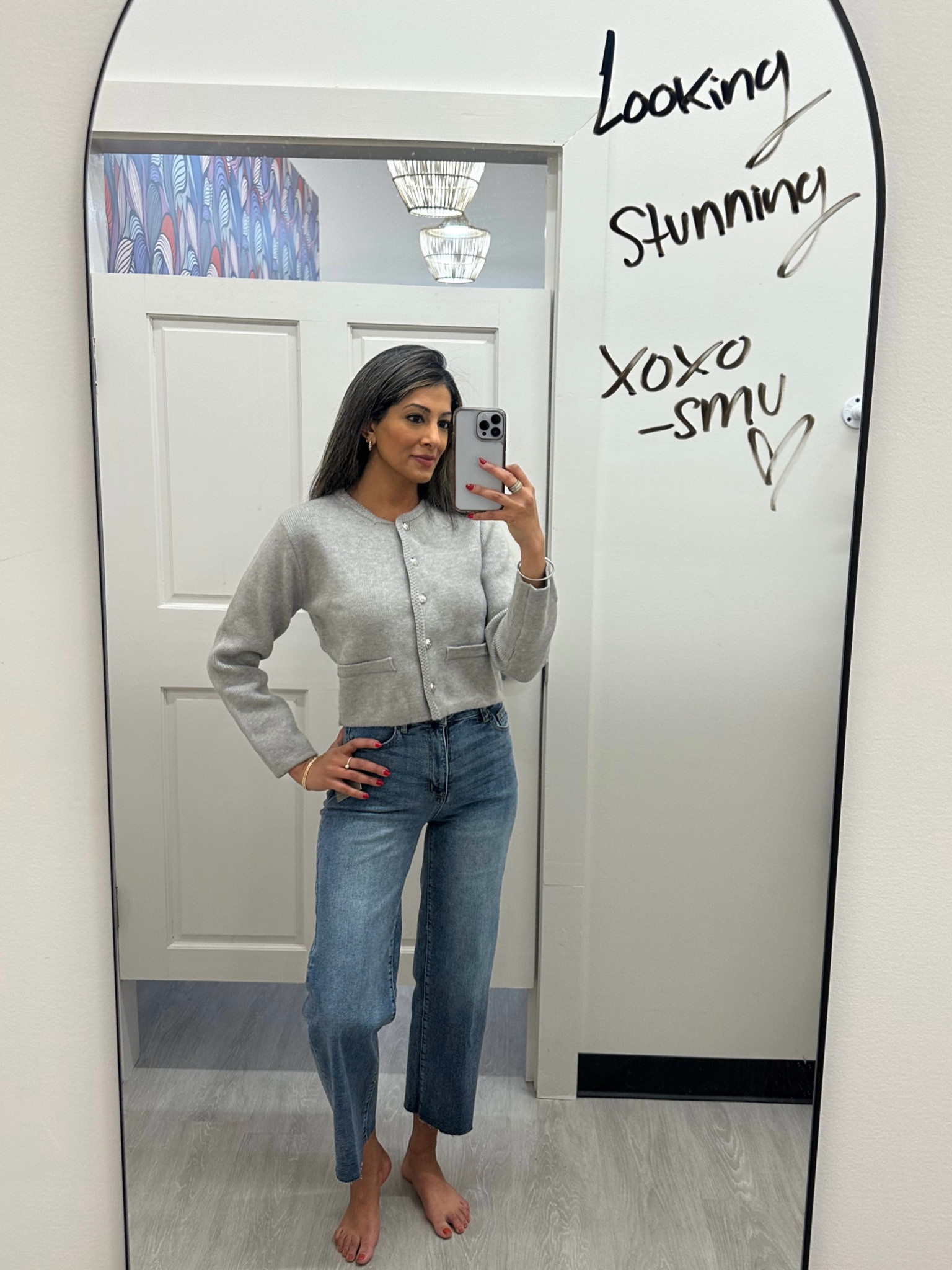 Buttoned cardigan with high rise crop denim! 

#LTKHoliday #LTKGiftGuide #LTKStyleTip