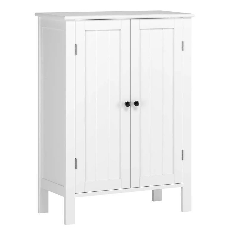 Homfa Bathroom Storage Floor Cabinet, Freestanding White Cabinet with Doors and Shelves | Walmart (US)