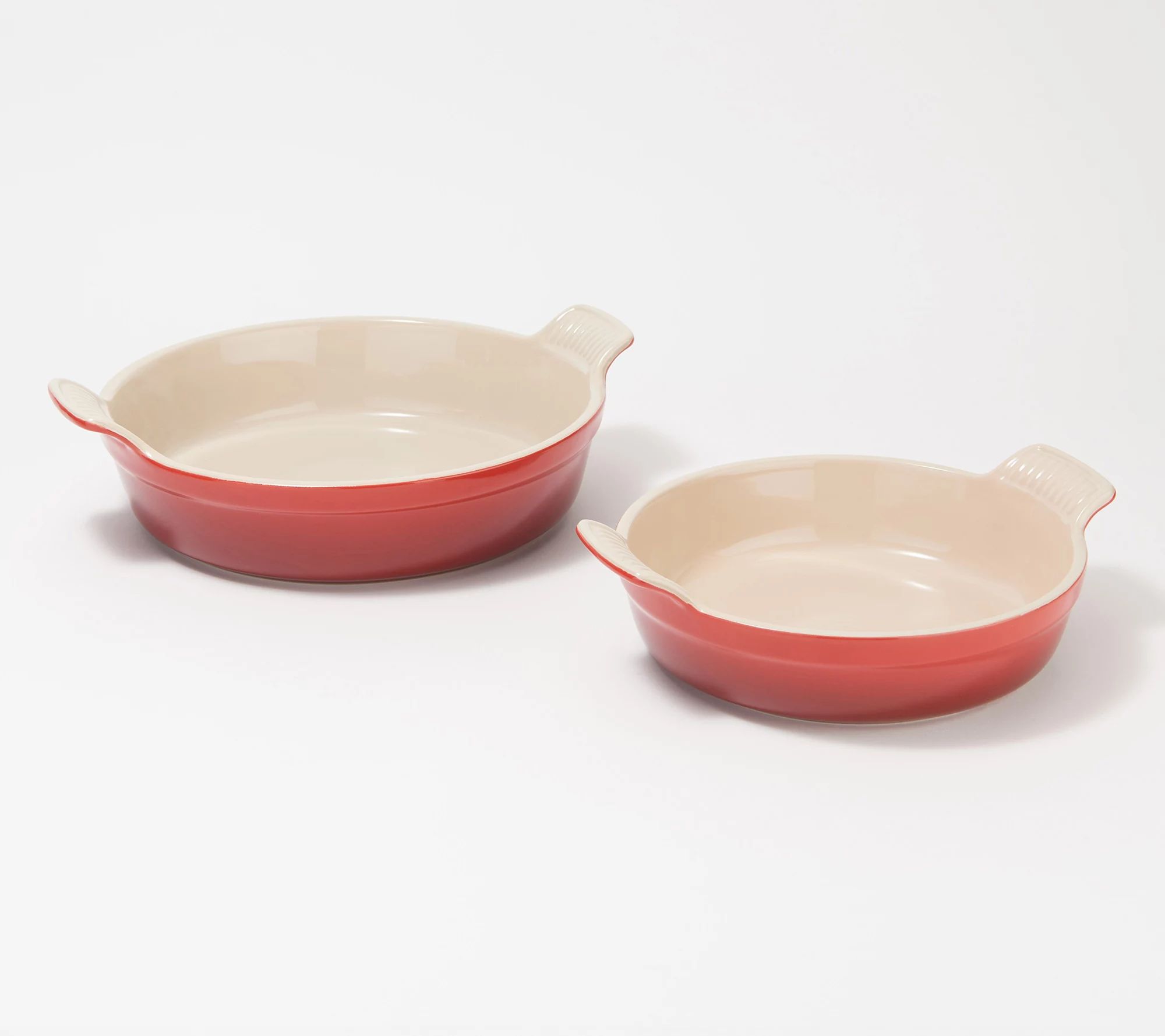 Le Creuset Heritage 1.25-qt and 2-qt Round Baking Dish Set | QVC