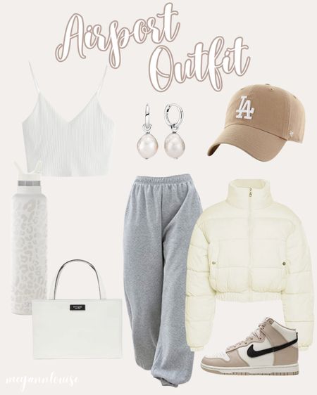 comfy casual neutral outfit inspo for waiting on your flight at the airport 

#LTKunder50 #LTKtravel #LTKfit