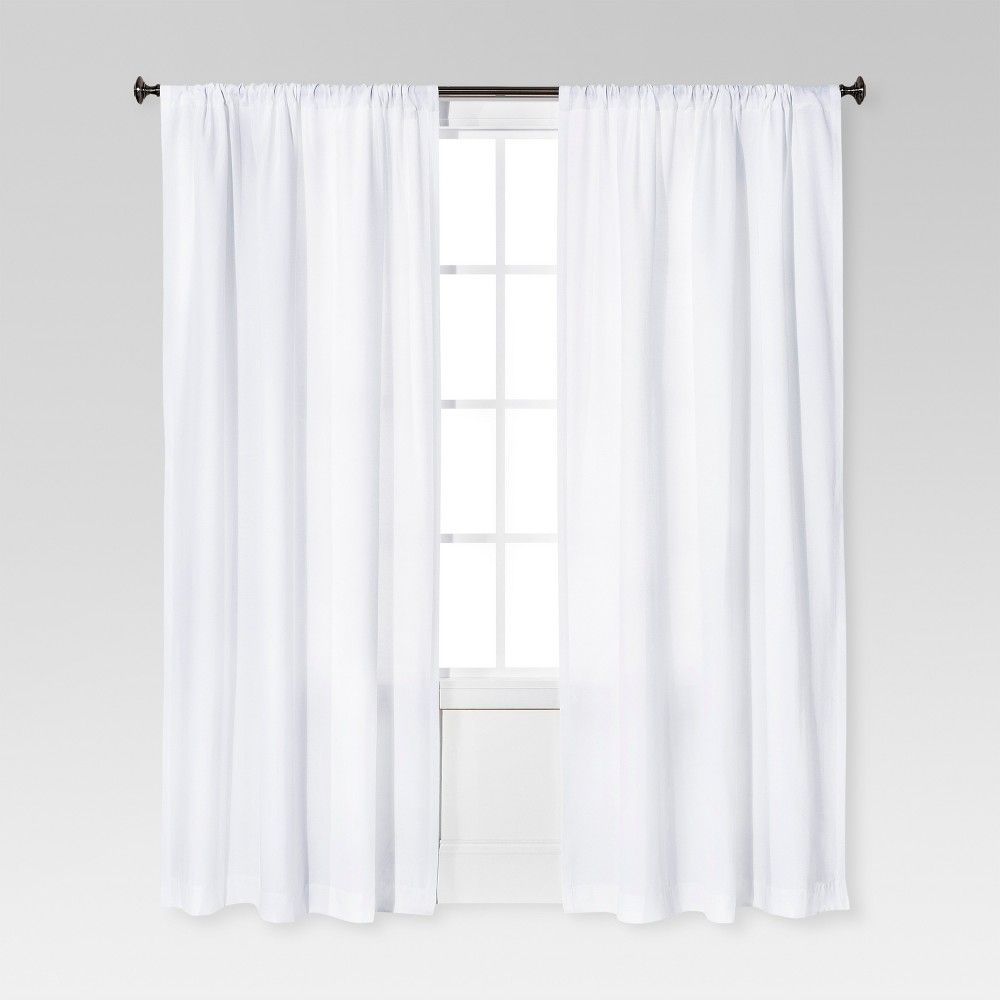 95""x54"" Farrah Curtain Panel White - Threshold | Target