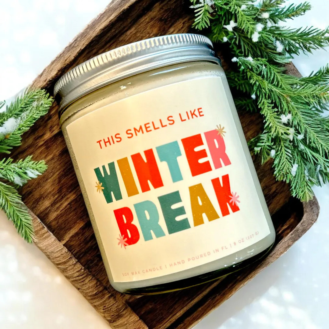 Smells like Winter Break Soy Candle: Christmas Gift for Teacher | Etsy (US)