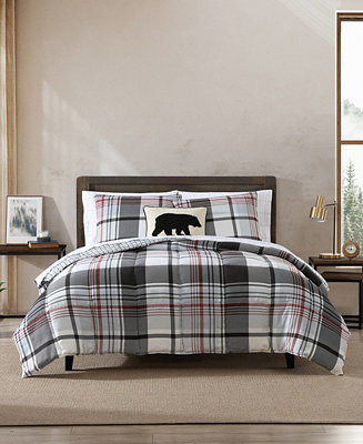 Eddie Bauer Normandy Plaid Micro Suede Reversible 3 Piece Duvet Cover Set, Full/Queen - Macy's | Macy's