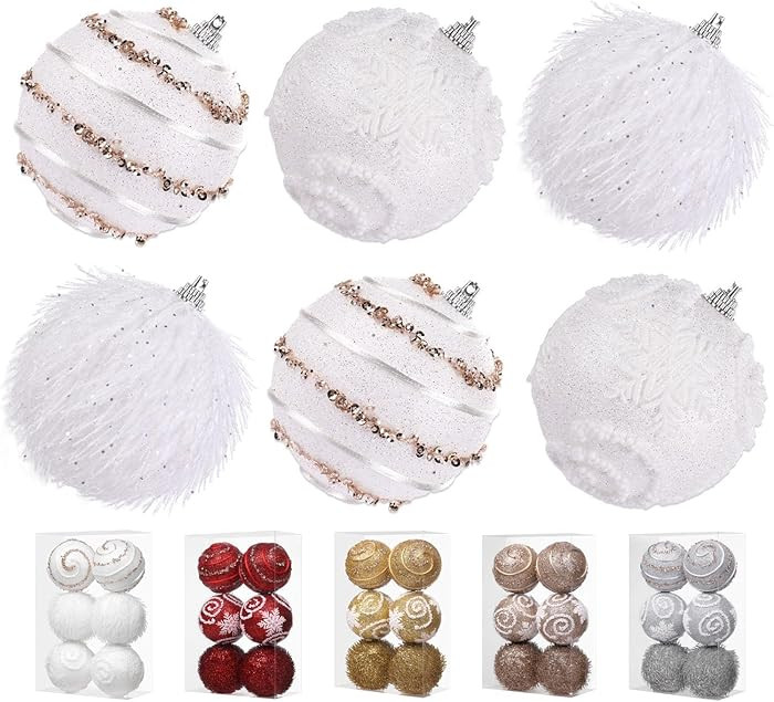 3.15" Large Christmas Ball Ornaments Shatterproof Sparkle Ornaments for Christmas Tree Large Sequ... | Amazon (US)