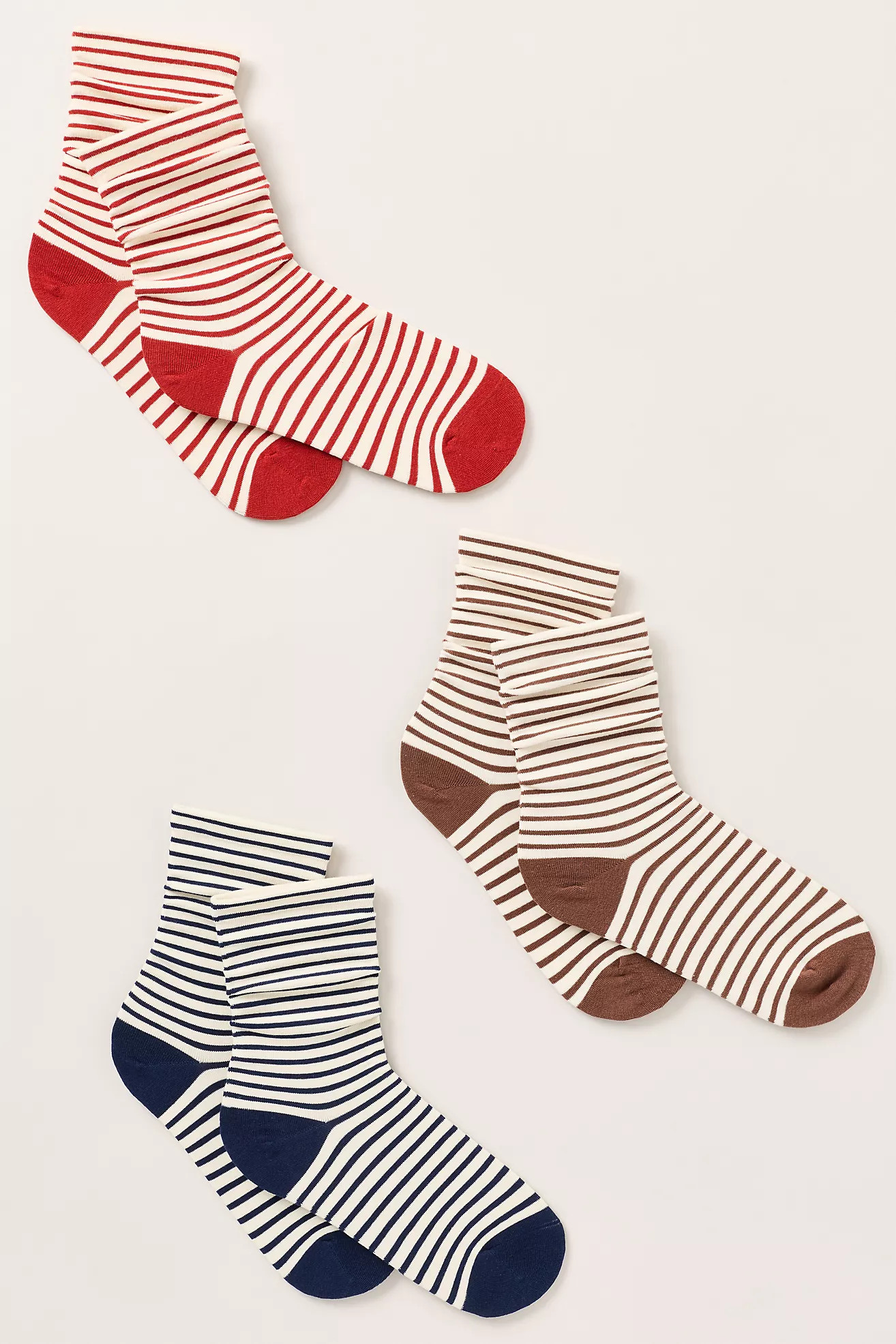 Casa Clara Maine Stripe Socks, Set of 3 | Anthropologie (US)