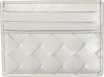 Bottega Veneta Intrecciato Metallic Leather Card Case | Nordstrom | Nordstrom