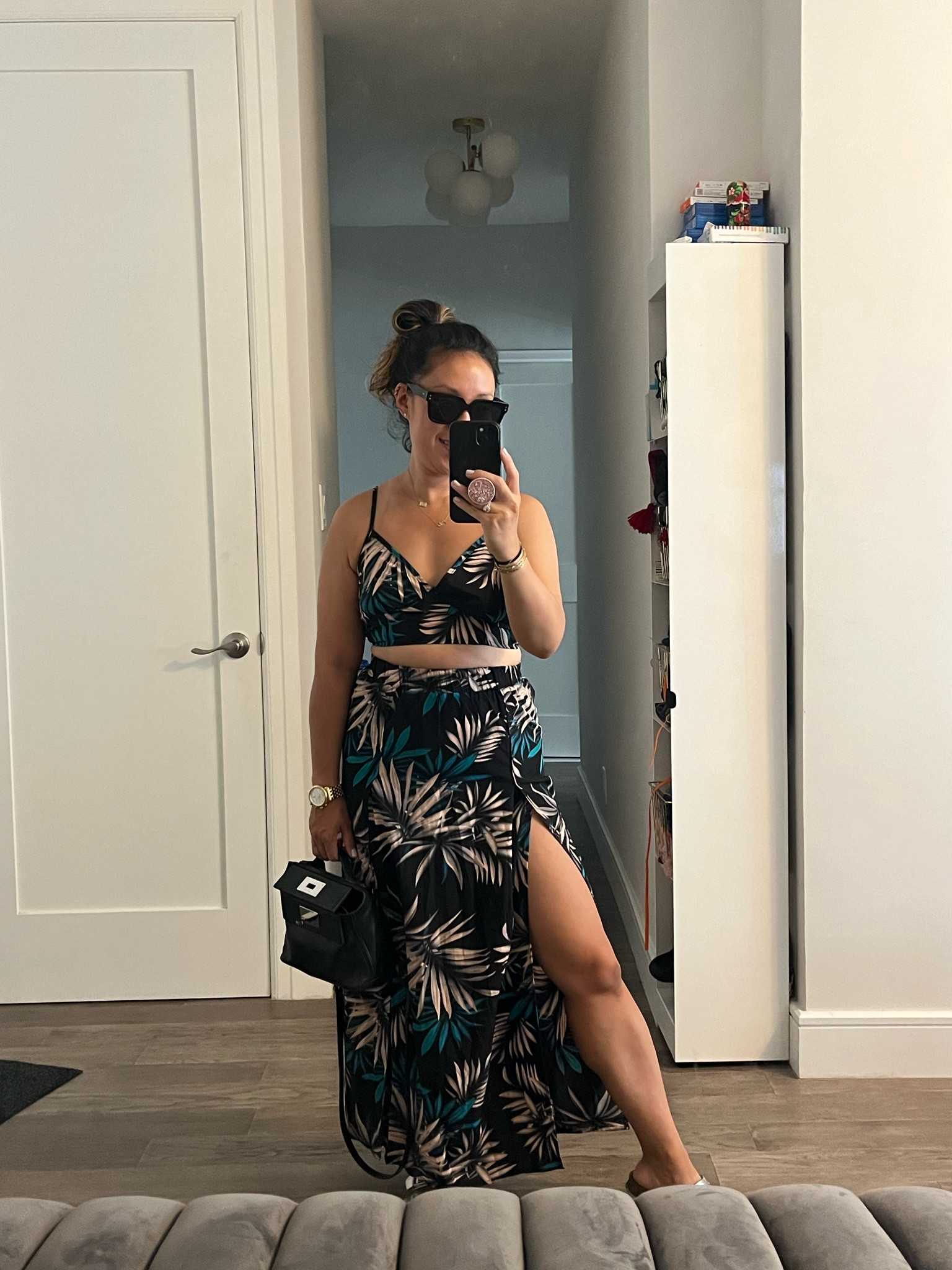 Two-piece set. Tropical print. Skirt set. I’m wearing an extra small. Shoulder straps are and top has a tie back. Double slits on the skirt.

#LTKItBag #LTKFindsUnder50 #LTKShoeCrush