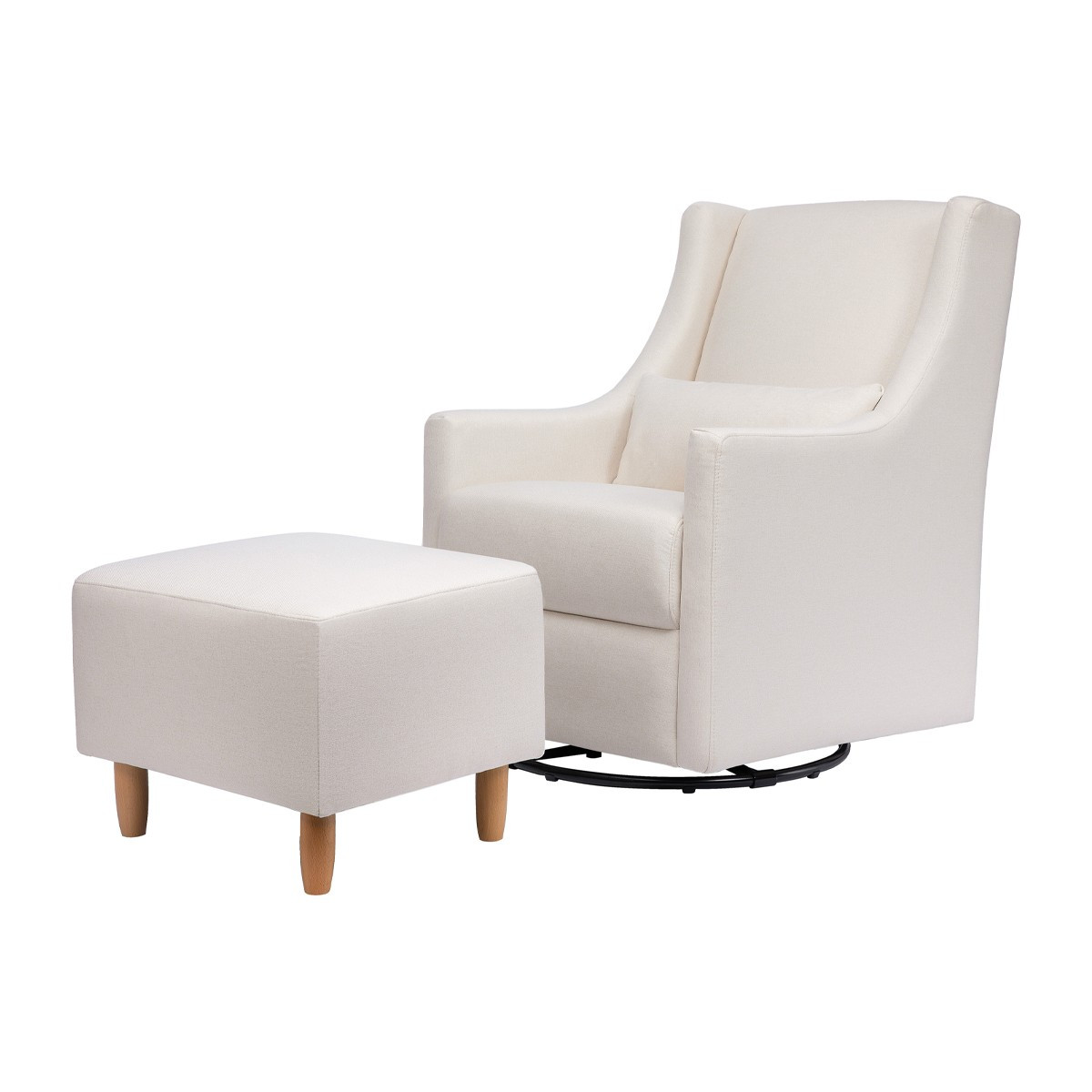 Babyletto Toco Swivel Glider and Ottoman in Eco-Performance Fabric | Water Repellent & Stain Resi... | The Tot