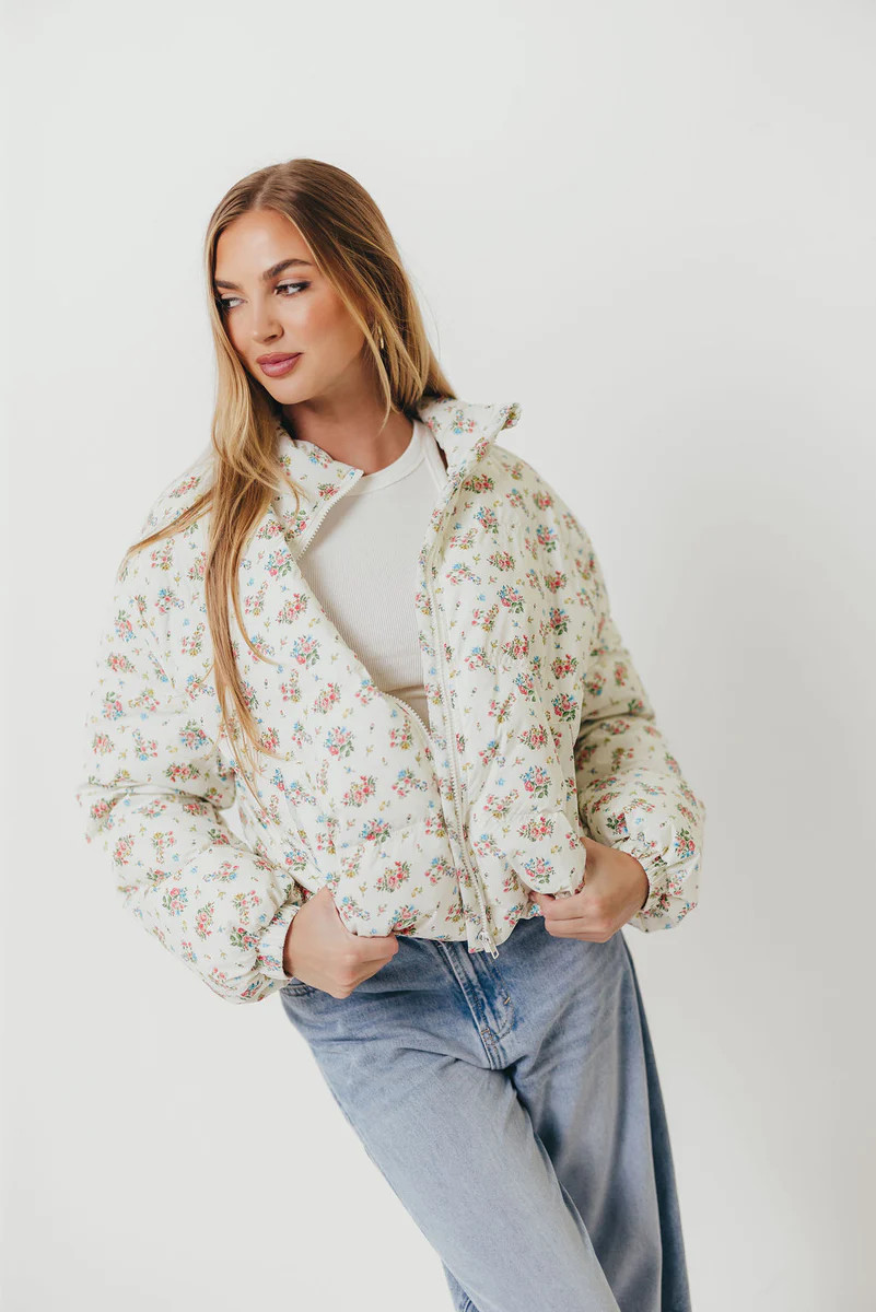 Emmalee Puff Jacket in Floral | Worth Collective