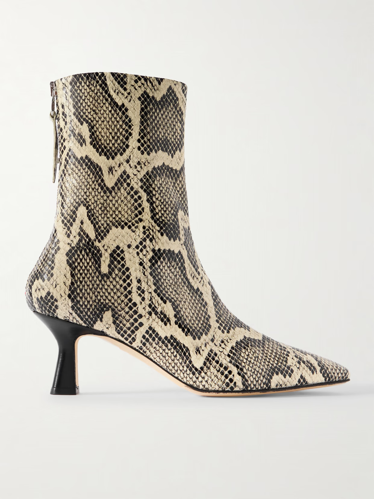 Aeyde - Elina Snake-effect Leather Ankle Boots - Animal print | NET-A-PORTER (US)