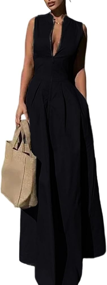 Molisry Women's Business Casual Work Dresses Flowy Sleeveless A-Line Tank Long Maxi Dress Summer ... | Amazon (US)