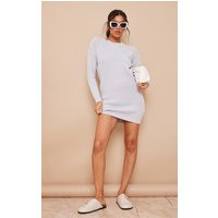 Grey Basic Knitted Sweater Dress | PrettyLittleThing US