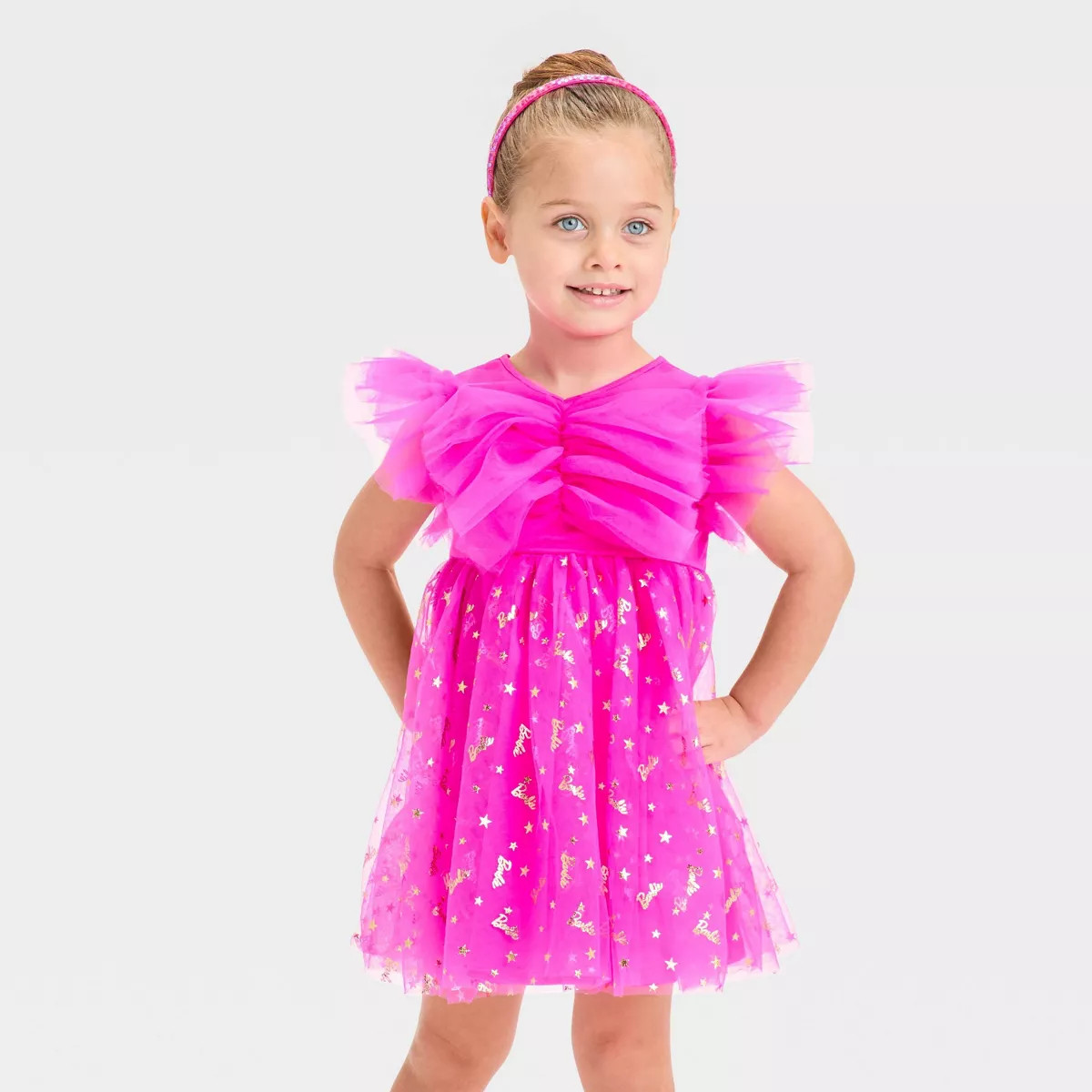 Toddler Girls' Mattel Barbie Dream Closet 1970 "Super Star Barbie" Inspired Tutu Dress - Pink | Target