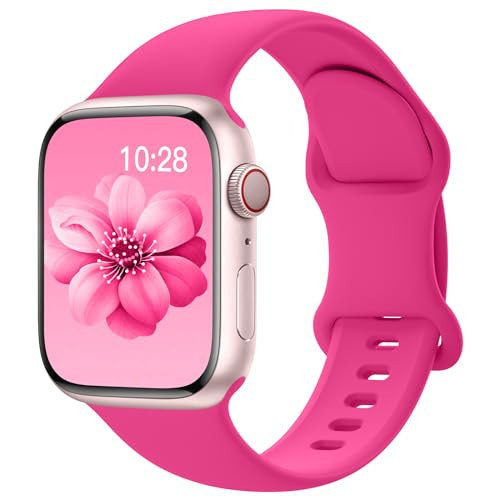 Sport Silicone Band Compatible with Apple Watch Bands 40mm 38mm 41mm 44mm 45mm 42mm 49mm Women Men,Soft Wristband Waterproof Replacement Sport Strap for iWatch Bands Series 9 8 7 6 5 4 3 2 1 SE Ultra | Amazon (US)