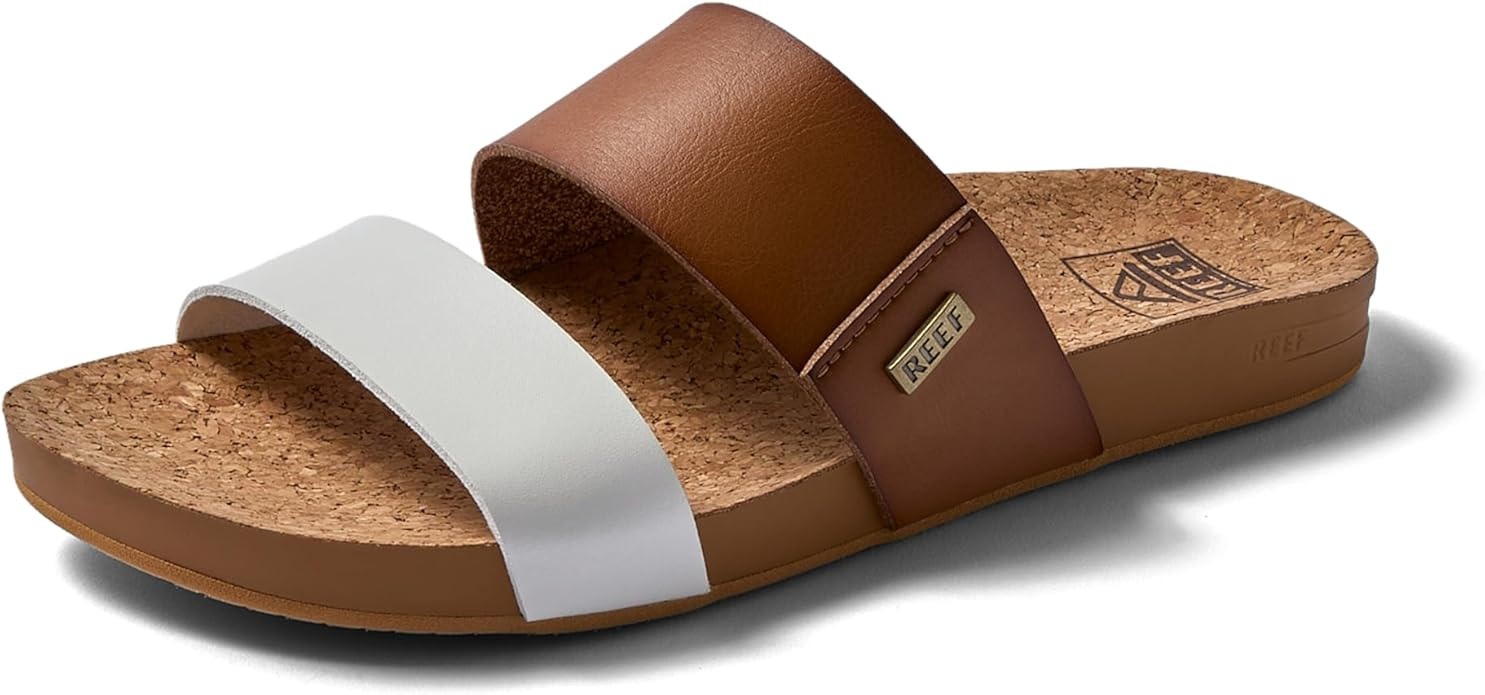REEF Cushion Vista Women's Fashion Slide Sandal, Vegan Leather Strap, Ultra Soft Cushion Footbed | Amazon (US)