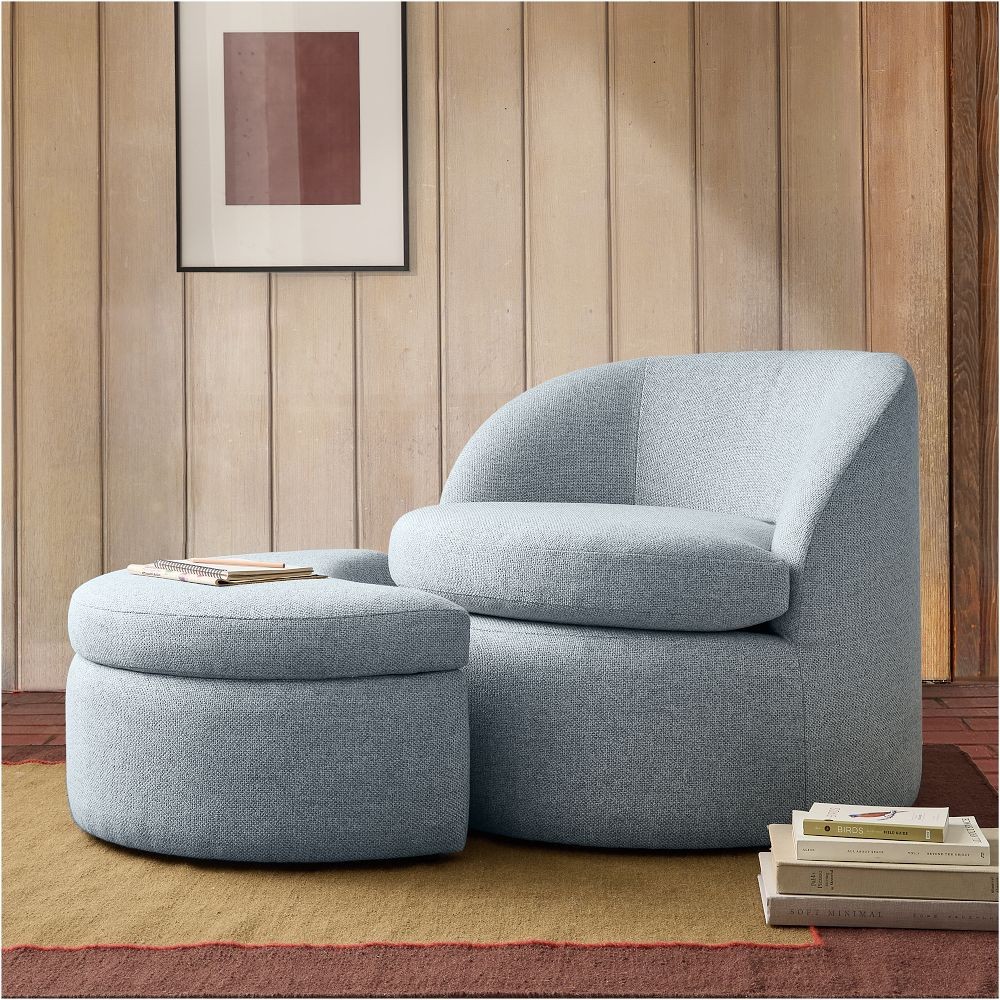 Emma Chamberlain Upholstered Chair &amp; Ottoman Set | West Elm (US)