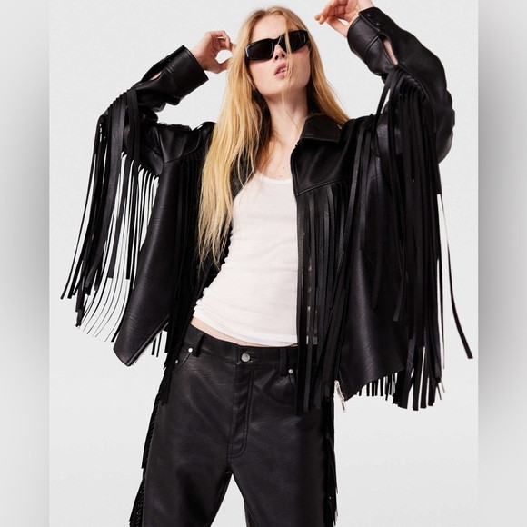 Stella McCartney Leather Jacket Fringe Alter Mat Jacket | Poshmark