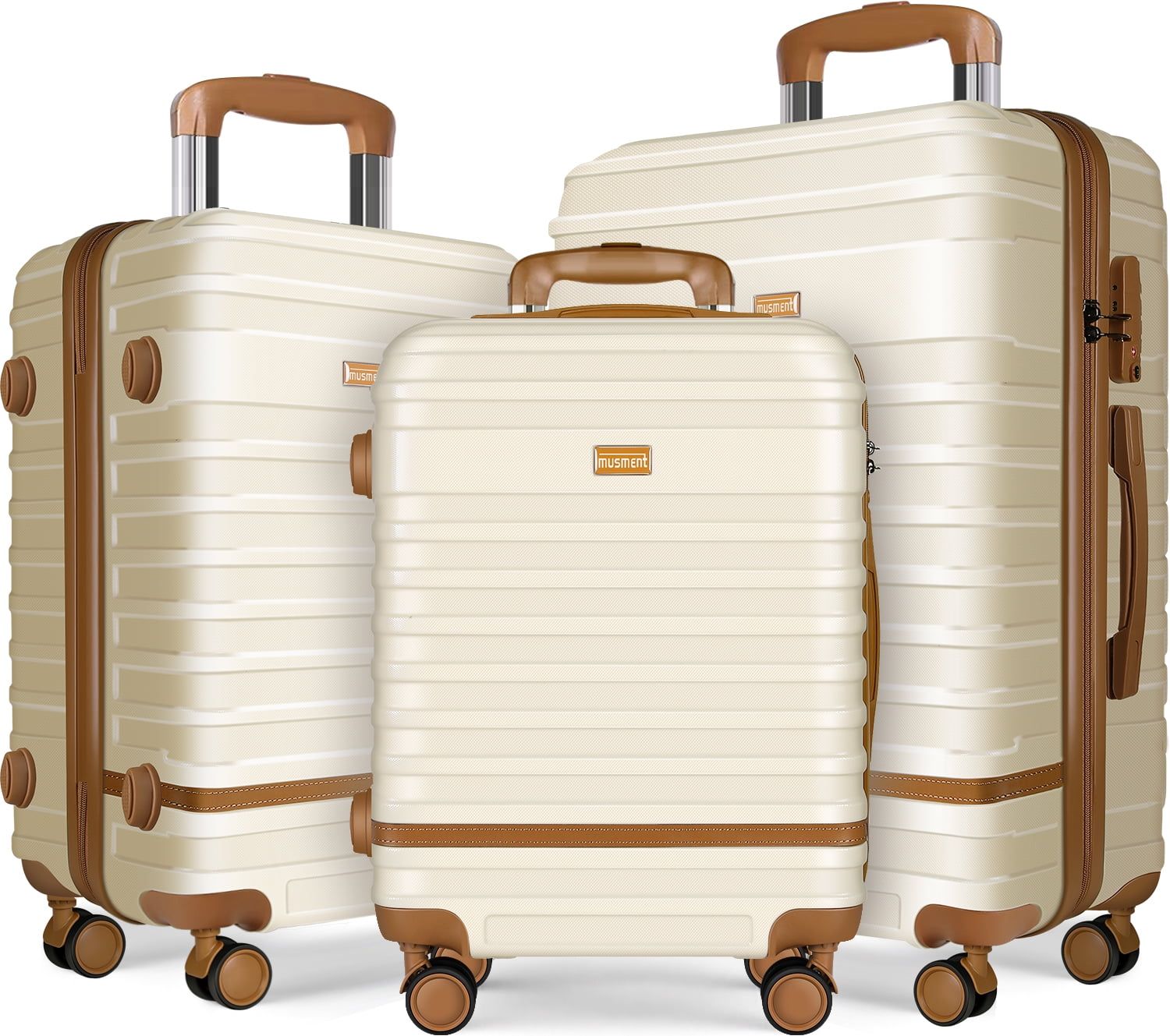 GAZILY 3 Piece Luggage Sets ,ABS Hardshell Lightweight Suitcase with TSA Lock Double Spinner Whee... | Walmart (US)