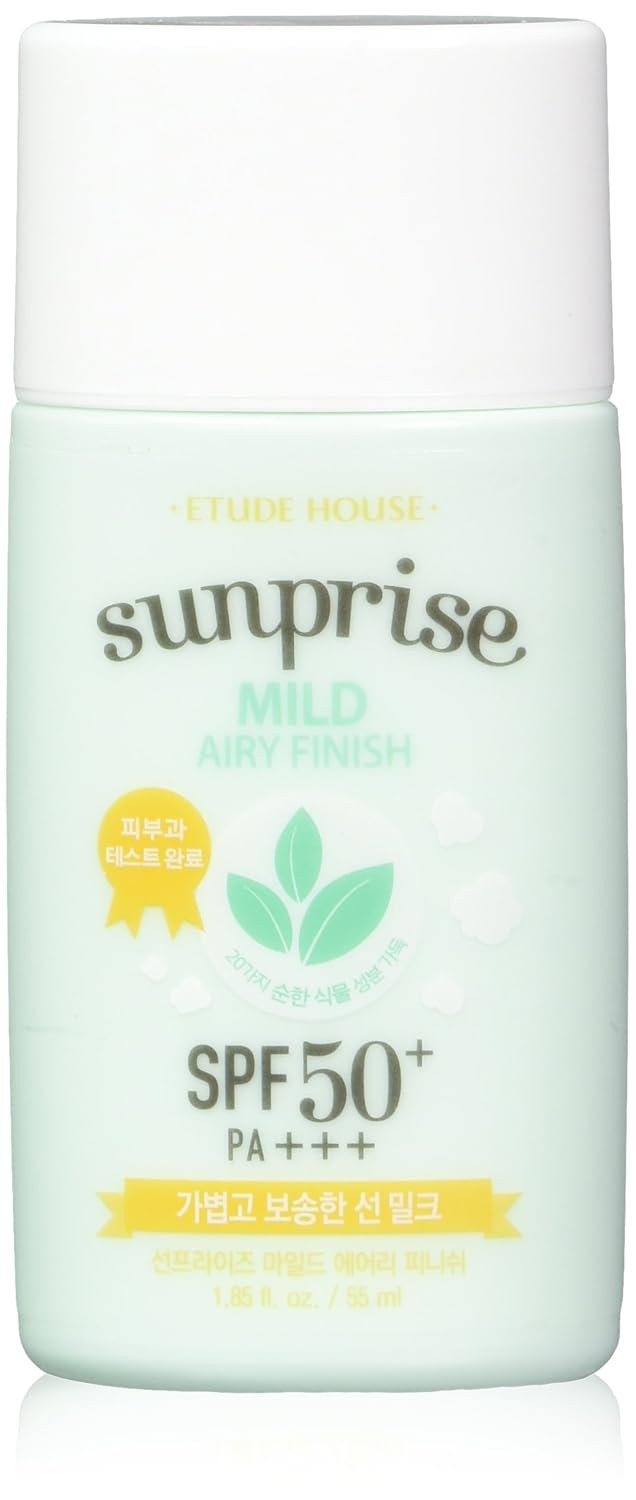 Etude House Sunprise Mild Airy Finish Sun Milk SPF50+ / PA+++ | Sebum-free, Non-Sticky, Long Last... | Amazon (US)