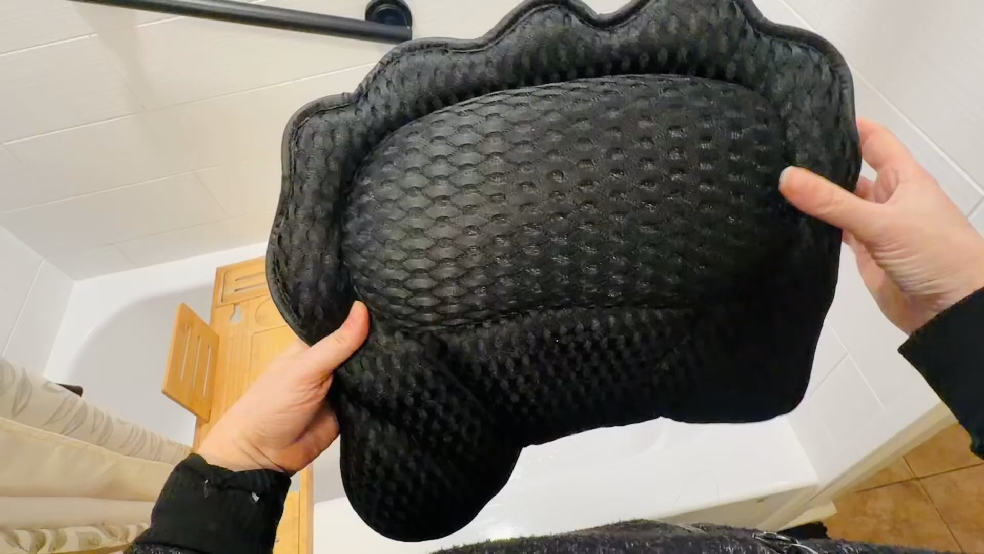 #ad This post contains affiliate links, which means I may earn a small commission if you make a purchase through my links.

If you like relaxing baths, this ergonomic bathtub pillow makes it so much more comfortable. It supports your head, neck, shoulders, and upper back so you’re not leaning against the hard edge of the tub. The breathable mesh design and suction cups help keep it securely in place, and it has a hook so you can hang it up to dry after using it. A really nice self-care upgrade for bath time or a great gift idea.
 

 #LTKselfcare