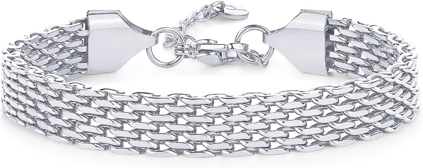 PAVOI 14K Gold Plated Chunky Chain Adjustable Bracelet for Women | Stainless Steel Lightweight Tr... | Amazon (US)