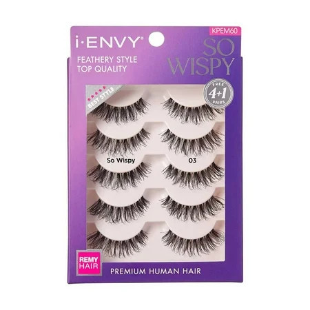 iEnvy by Kiss So Wispy 03 Strip Eyelashes 5 Pair Value Pack #KPEM60 Natural Wispies Style | Walmart (US)