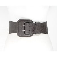 Dark Brown Elastic Waist Belt Hourglass Figure, Covered Buckle | Etsy (US)