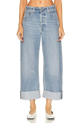 Citizens of Humanity Ayla Baggy Cuffed Crop Jeans in Baby Blue | FWRD 