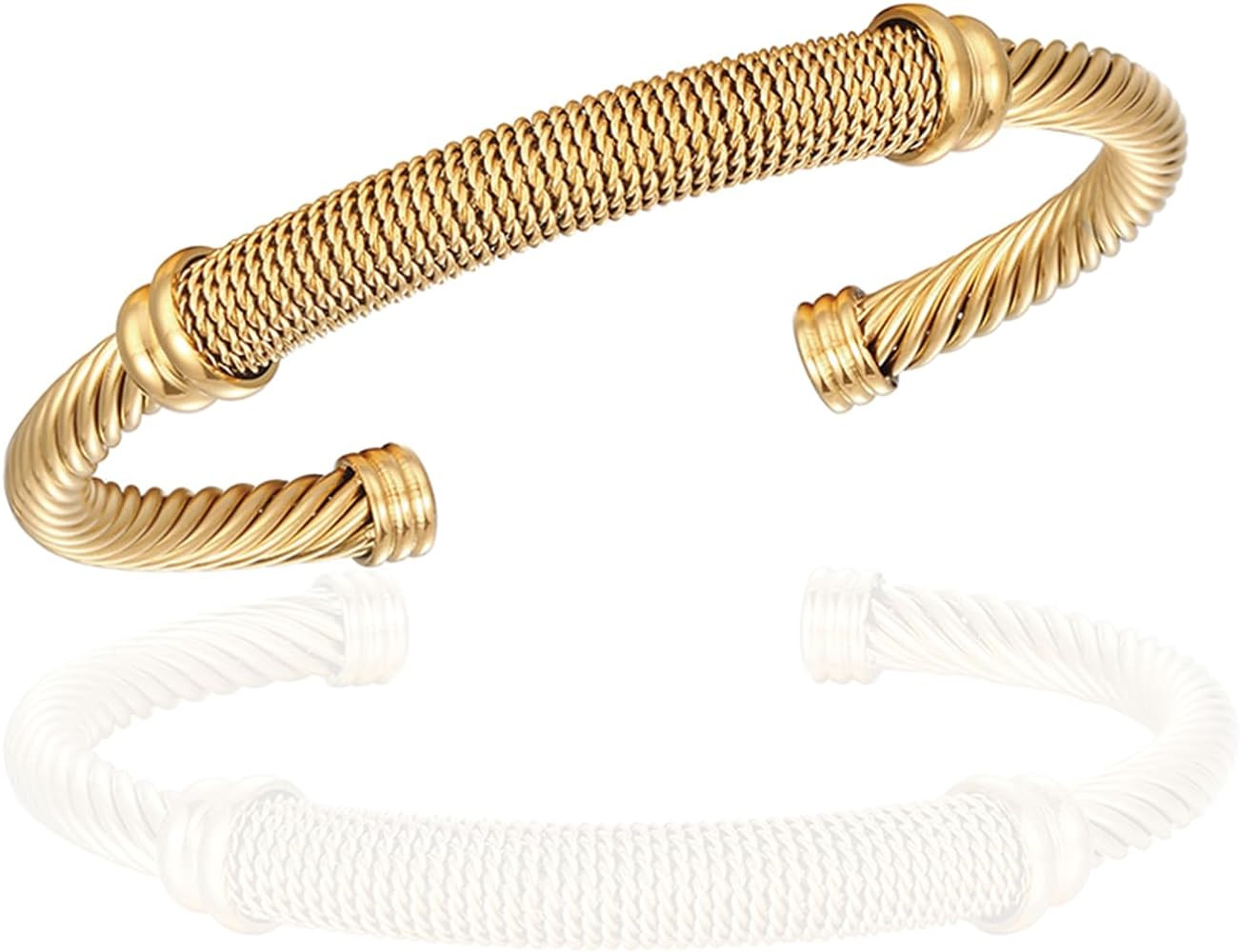 Cuff Bracelet, an Adjustable Women's Cable Bracelet made of 316 Stainless Steel, a Christmas and ... | Amazon (US)