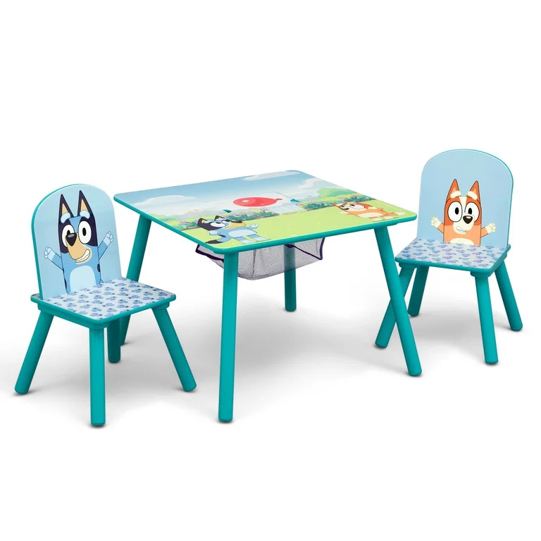Bluey Table and Chair Set with Storage (2 Chairs Included) by Delta Children - Greenguard Gold Ce... | Walmart (US)