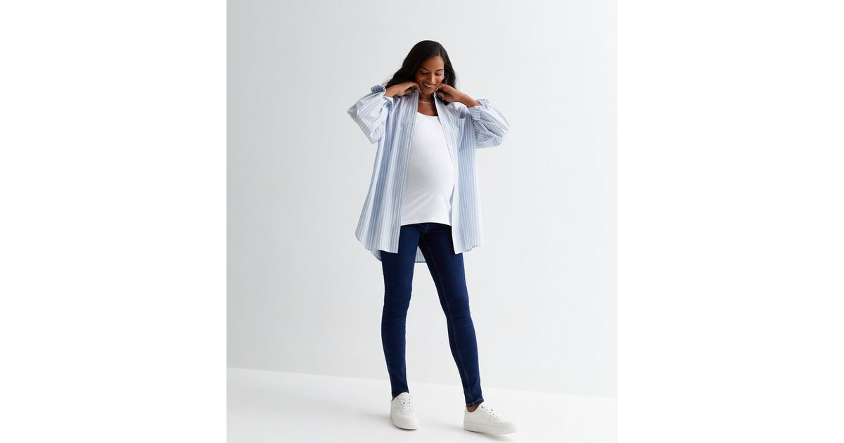 Maternity Indigo Rinse Wash Over Bump Lift & Shape Emilee Jeggings
						
						Add to Saved Item... | New Look (UK)