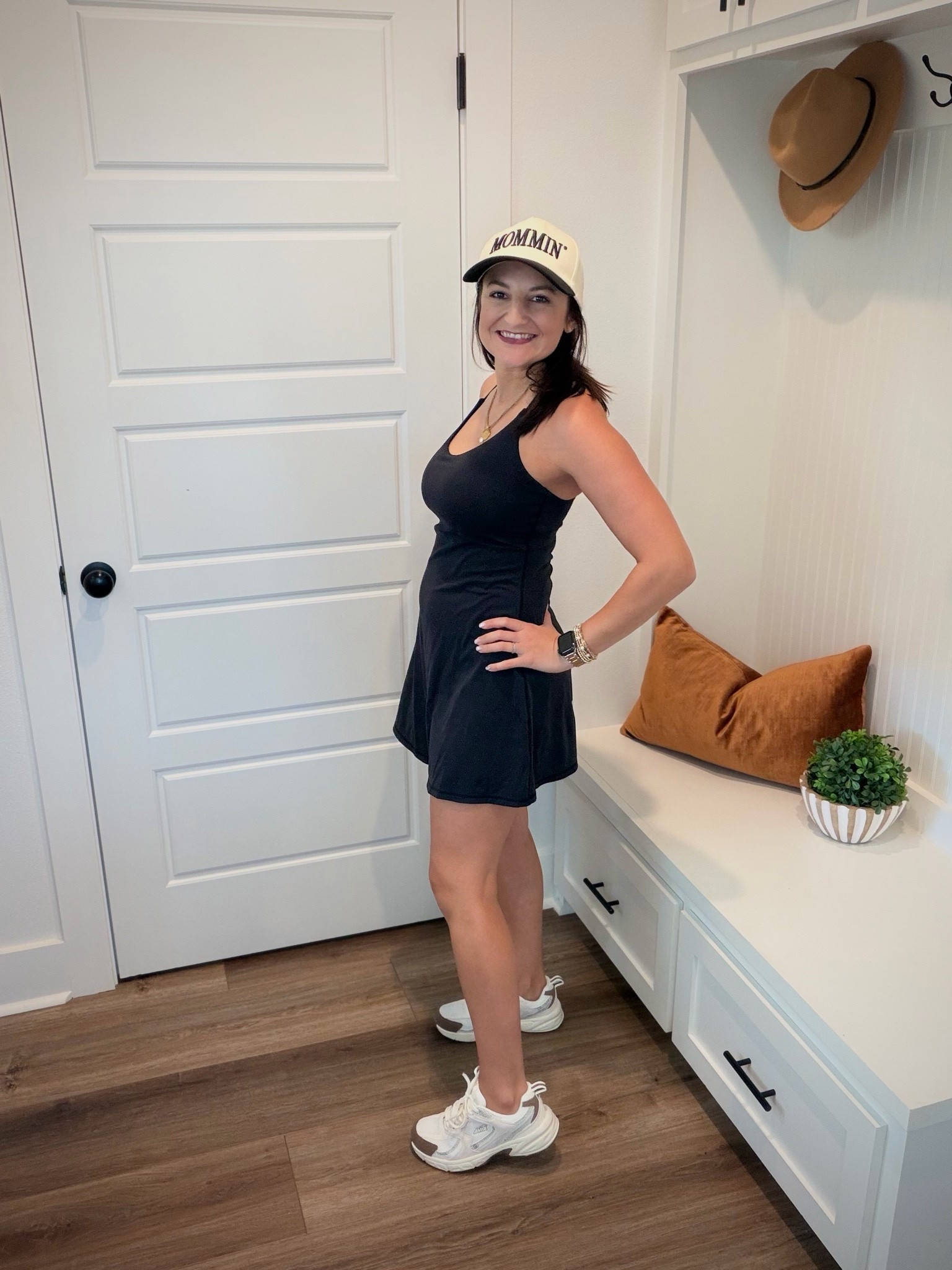 My favorite halara dress! Shorts underneath! Wearing a size Medium! Built in Bra 🧡