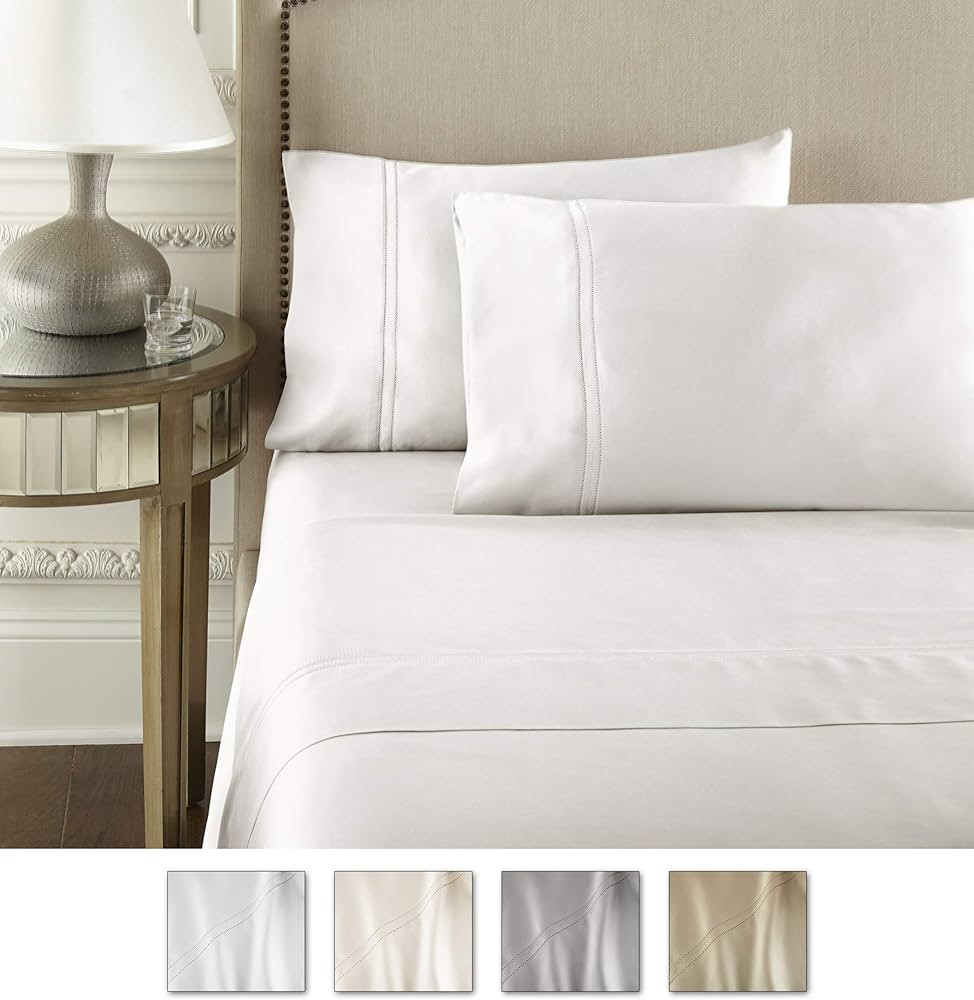Pure Parima Luxury 100% CEA Certified Egyptian Cotton Sheet Bed Set, Extra-Long Staple, Cool, Bre... | Amazon (US)