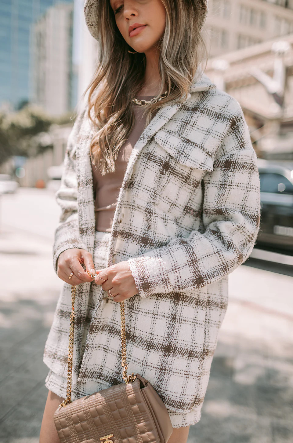 Fall For You Plaid Shacket - TAUPE CREAM PLAID XLarge | Amaryllis Apparel