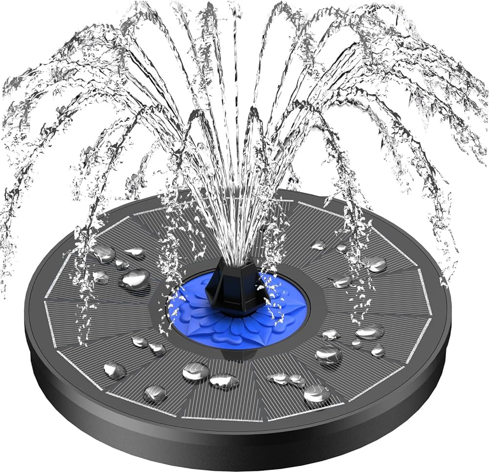 SZMP Solar Fountain Upgrade, 3.5W Solar Powered Bird Bath Fountains with Flower, Outdoor Water Fe... | Amazon (US)