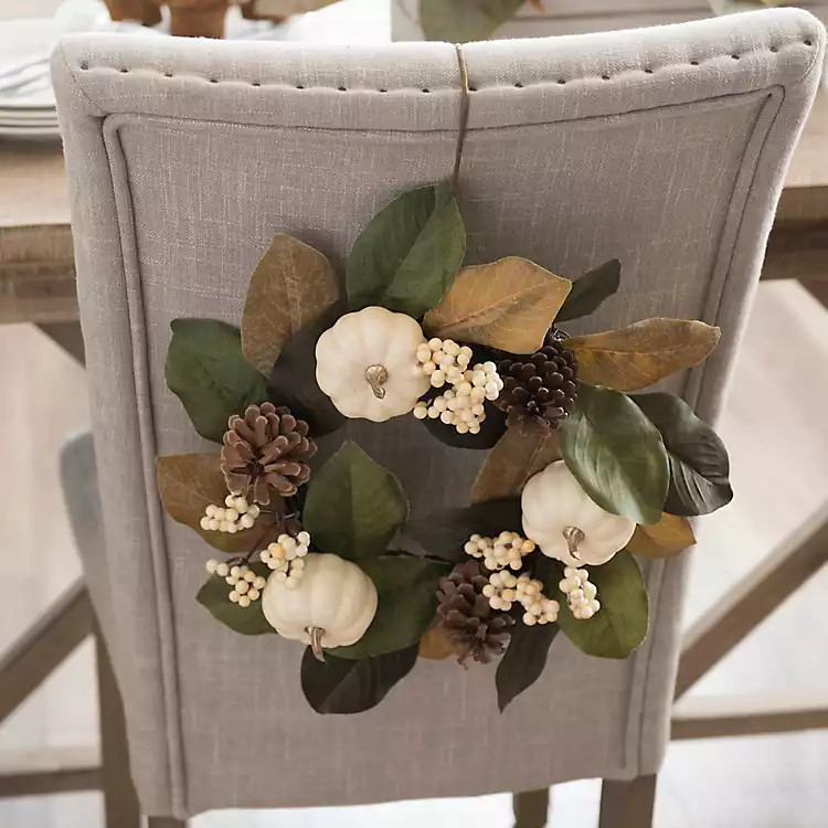 Cream Pumpkin and Magnolia Fall Wreath | Kirkland's Home