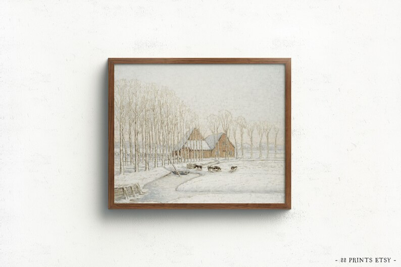 Muted Vintage Winter Print  Winter Christmas Art  Vintage - Etsy | Etsy (US)