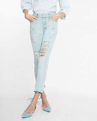 Express Womens Express Womens High Waisted Distressed Original Vintage Skinny Ankle Jeans | Express