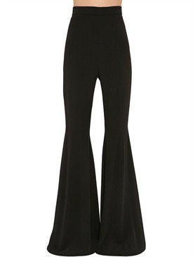Balmain - High waist flared crepe pants - Black | Luisaviaroma | Luisaviaroma