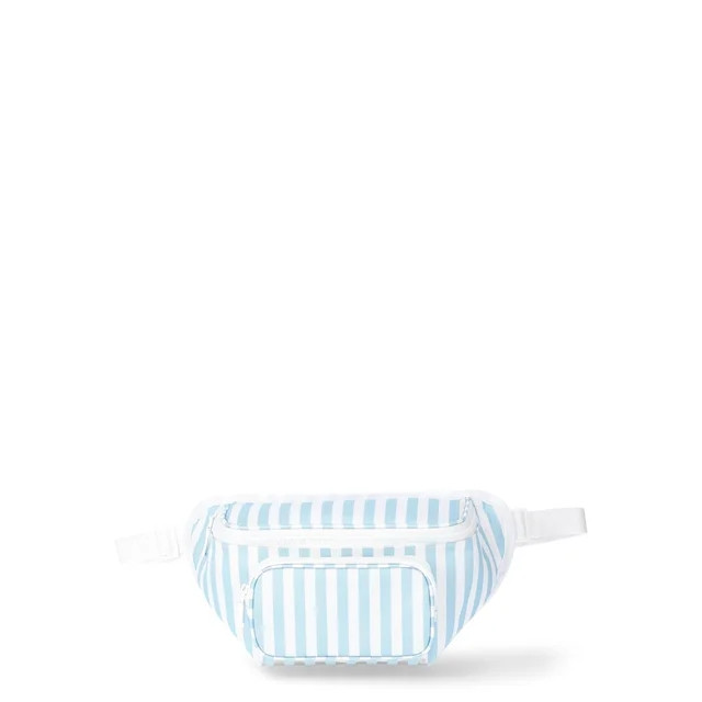 No Boundaries Beach Cooler Fanny Pack, Blue Stripe, Women’s | Walmart (US)