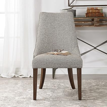 Uttermost 23494 Daxton-38 Armless Chair, Slubbed Woven/Dark Walnut/Birch Finish, 38" H x 21.75" W... | Amazon (US)