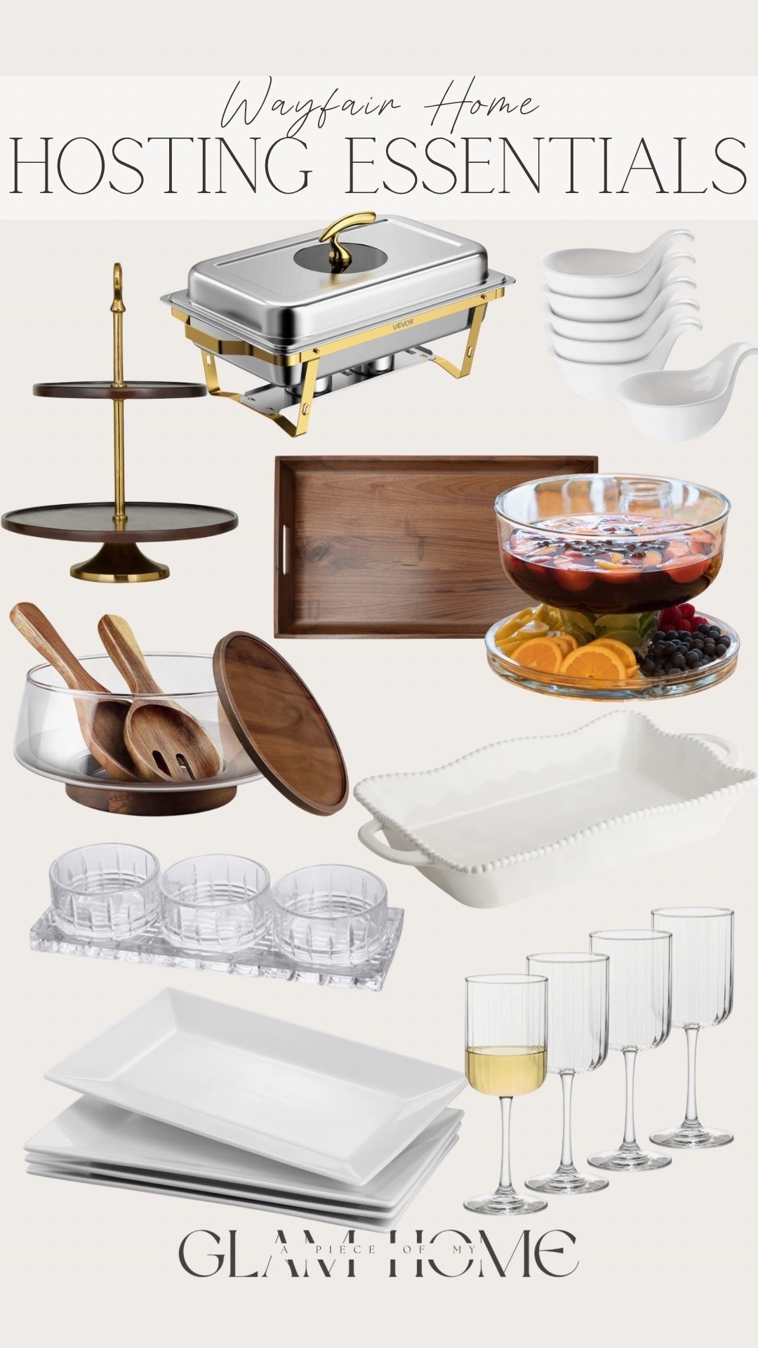 Wayfair hosting, hosting essentials, entertaining essentials, dining room decor, table decor, tablescape, dinner party, hosting ideas, entertaining at home, home entertaining, dining essentials, serveware, dinnerware, glassware, barware, kitchen essentials, dining table decor, centerpiece ideas, holiday hosting, fall hosting, cozy entertaining, neutral home, timeless home decor, home decor finds, Wayfair finds, Wayfair home, Wayfair decor, hostess essentials, gathering essentials