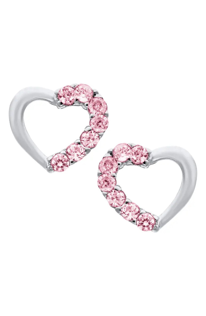 Open Heart Sterling Silver & Cubic Zirconia Earrings | Nordstrom