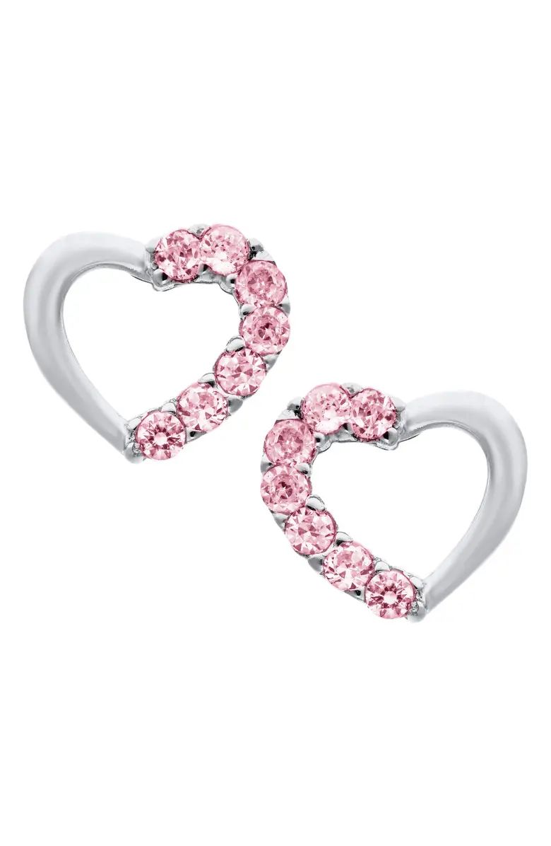 Open Heart Sterling Silver & Cubic Zirconia Earrings | Nordstrom