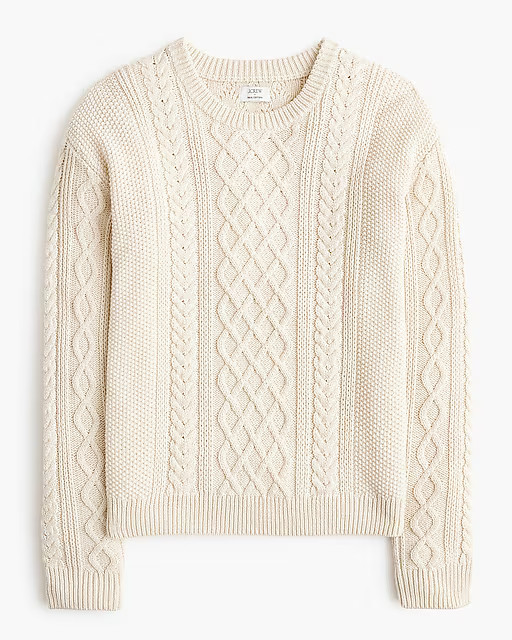 Cable crewneck sweater | J.Crew Factory